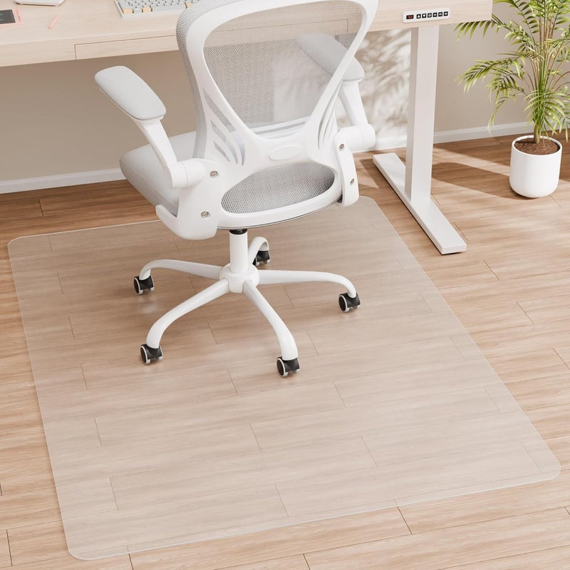HOMEK Office Chair Mat for Hardwood Floor, 58" x 44" Clear Computer/Desk Chair Mat for Hard Floor, Thicker, Easy Glide, Non-Slip, Protects Hard Surfaces from Scratches, Ideal for Home or Office - Image 1